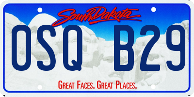 SD license plate 0SQB29
