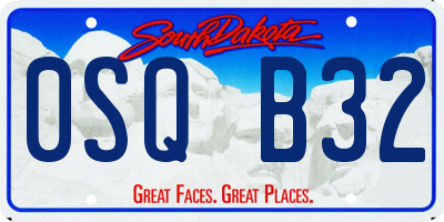 SD license plate 0SQB32