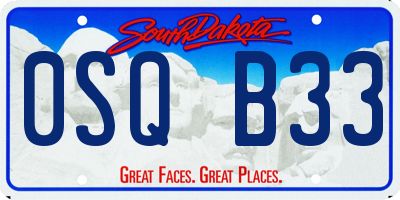 SD license plate 0SQB33