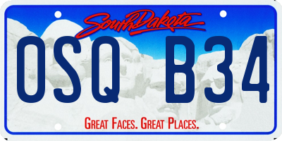 SD license plate 0SQB34