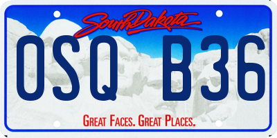 SD license plate 0SQB36