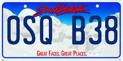 SD license plate 0SQB38