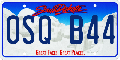 SD license plate 0SQB44