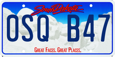 SD license plate 0SQB47