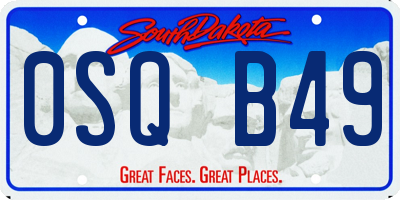 SD license plate 0SQB49