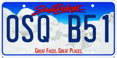 SD license plate 0SQB51