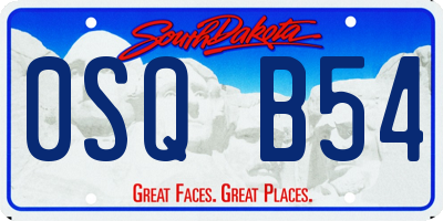 SD license plate 0SQB54