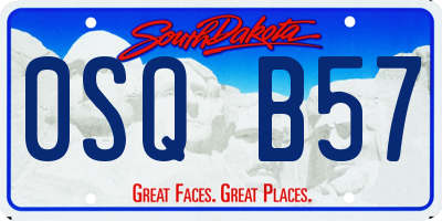 SD license plate 0SQB57