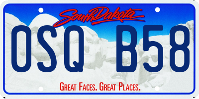 SD license plate 0SQB58