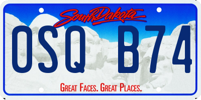 SD license plate 0SQB74