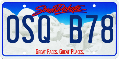 SD license plate 0SQB78