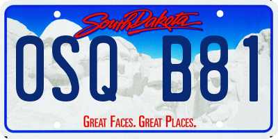 SD license plate 0SQB81
