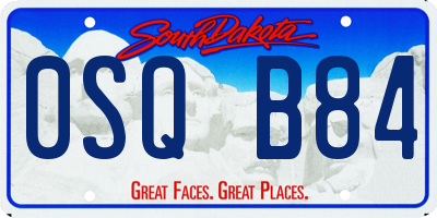 SD license plate 0SQB84