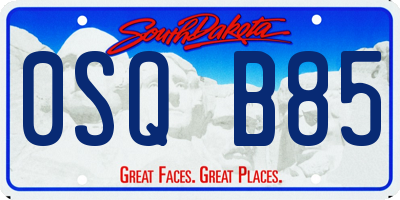 SD license plate 0SQB85