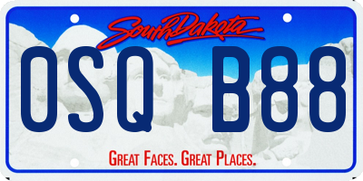 SD license plate 0SQB88