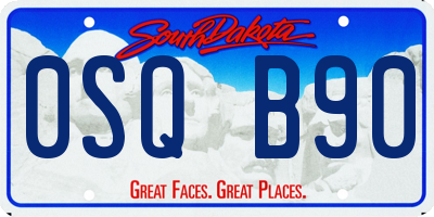 SD license plate 0SQB90