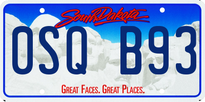 SD license plate 0SQB93