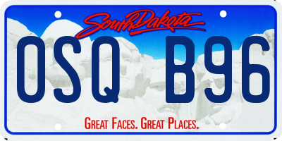 SD license plate 0SQB96