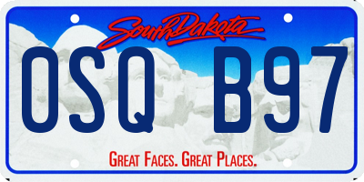 SD license plate 0SQB97