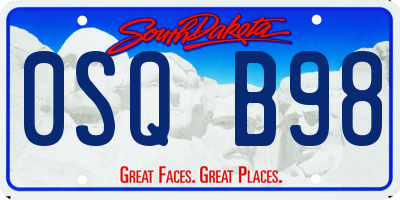 SD license plate 0SQB98