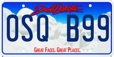 SD license plate 0SQB99