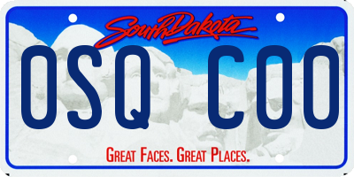 SD license plate 0SQC00