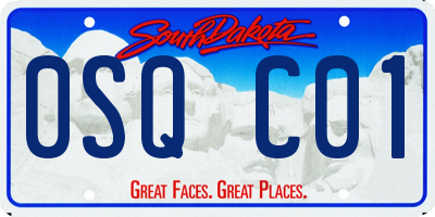 SD license plate 0SQC01