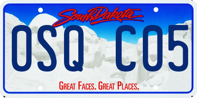 SD license plate 0SQC05