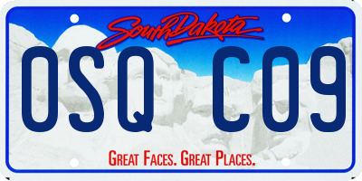 SD license plate 0SQC09