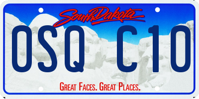 SD license plate 0SQC10