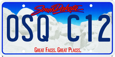 SD license plate 0SQC12