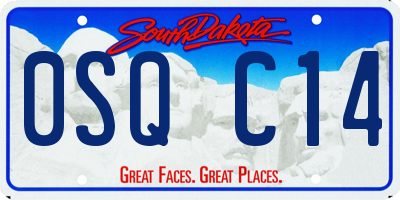 SD license plate 0SQC14