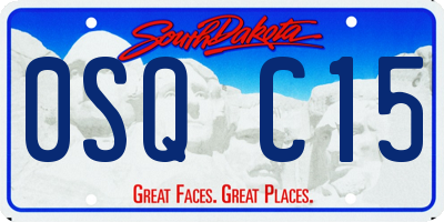 SD license plate 0SQC15