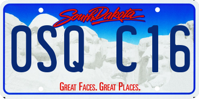 SD license plate 0SQC16