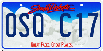 SD license plate 0SQC17