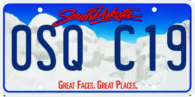 SD license plate 0SQC19