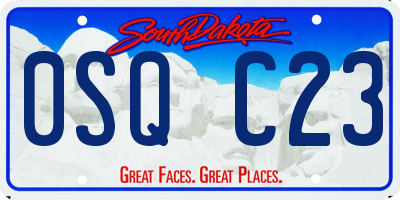 SD license plate 0SQC23