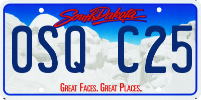 SD license plate 0SQC25