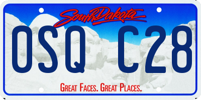 SD license plate 0SQC28