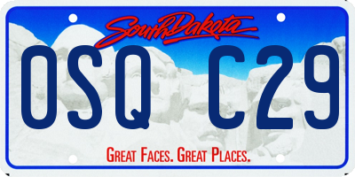 SD license plate 0SQC29