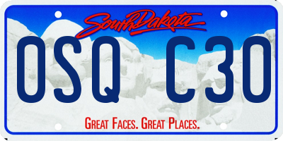 SD license plate 0SQC30