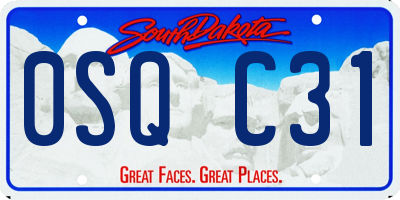 SD license plate 0SQC31
