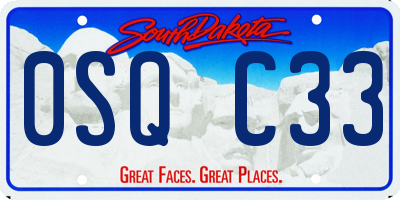 SD license plate 0SQC33
