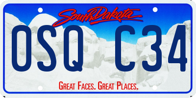 SD license plate 0SQC34