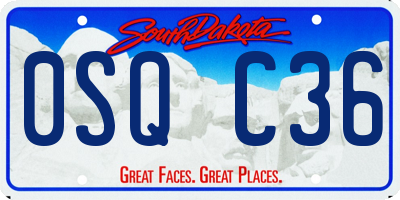 SD license plate 0SQC36