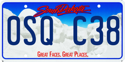 SD license plate 0SQC38