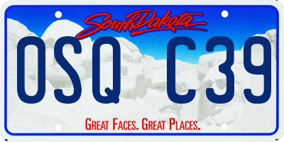 SD license plate 0SQC39