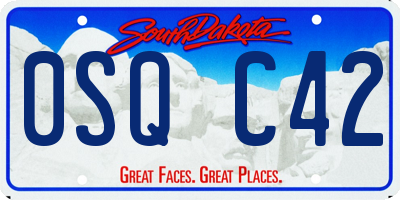 SD license plate 0SQC42