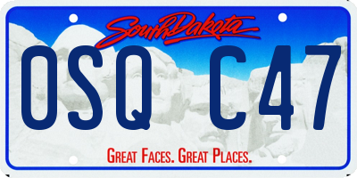 SD license plate 0SQC47