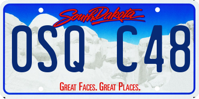 SD license plate 0SQC48